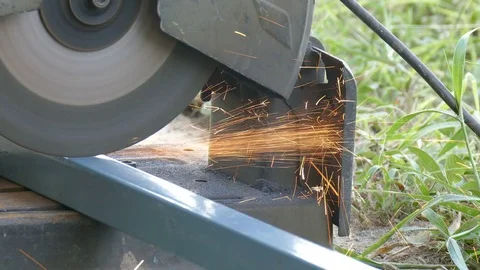 Man cutting iron Stock Footage 71112676