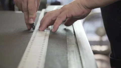 Man Cutting Leather with Razor, 4K 스톡 동영상 138182729