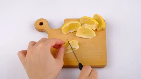 Man cutting lemon Stock Footage 236201298