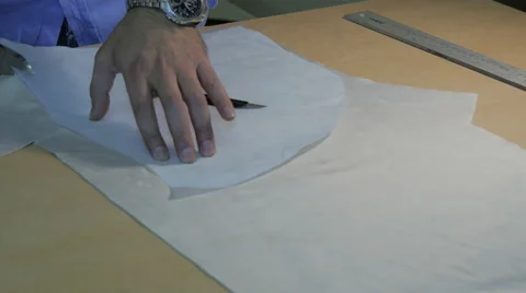 Man Cutting the Lining 스톡 동영상 40333919