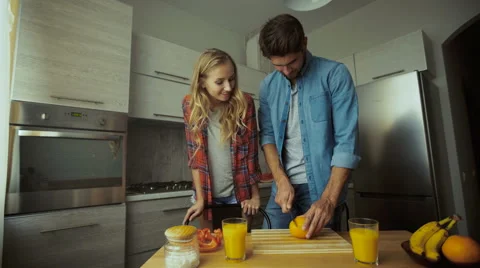 Man cutting oranges Stock Footage 68731465