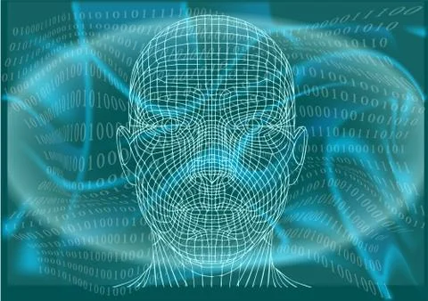 Man in cyberspace Illustrazione stock