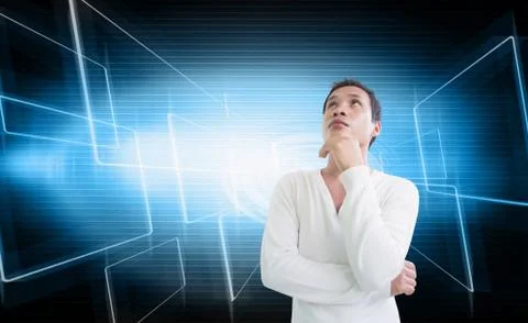 Man In Cyberspace Stock Illustration
