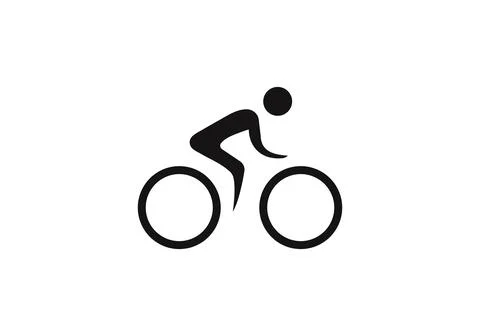 Man cycling vector icon flat style illustration. Man cycling vector icon simp Stock Illustration