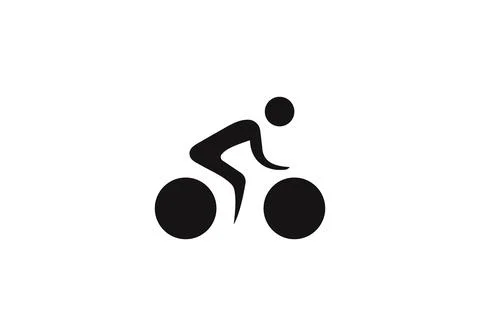 Man cycling vector icon flat style illustration. Man cycling vector icon simp Stock Illustration