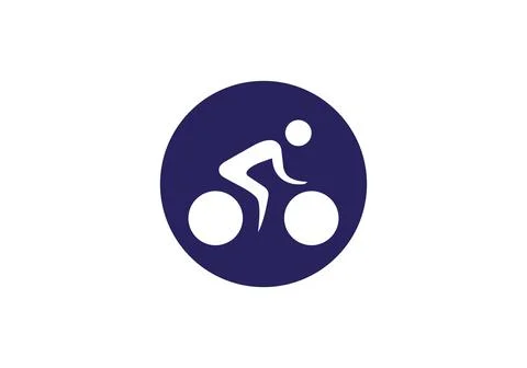 Man cycling vector icon flat style illustration. Man cycling vector icon simp Stock Illustration