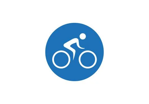 Man cycling vector icon flat style illustration. Man cycling vector icon simp Stock Illustration