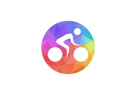 Man cycling vector icon flat style illustration. Man cycling vector icon simp Stock Illustration