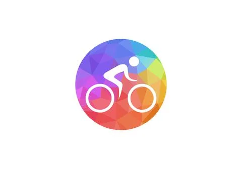 Man cycling vector icon flat style illustration. Man cycling vector icon simp Stock Illustration