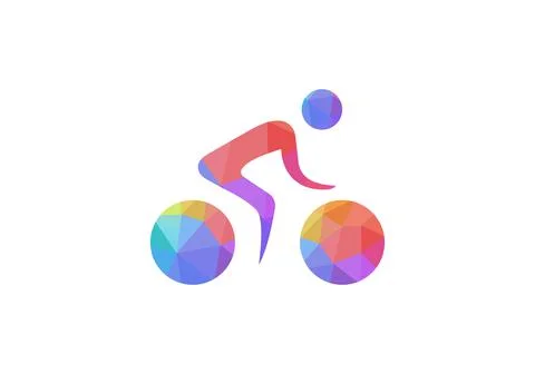 Man cycling vector icon flat style illustration. Man cycling vector icon simp Stock Illustration