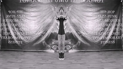 Man Dance In Abstract Performance With Black White Effects Stock Footage 90518794