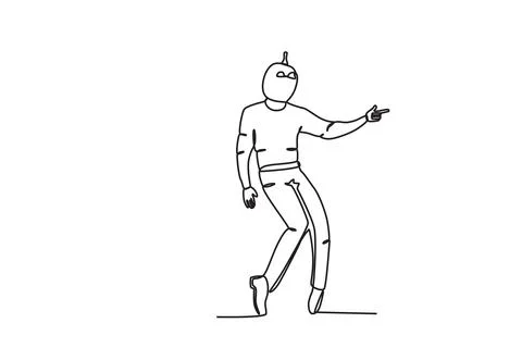 A man danced while pointing to the side Illustrazione stock