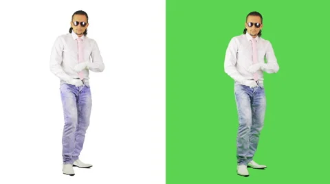 A man dances in the style of mini Stock Footage 41587223