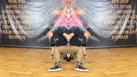 Man Dancing In Abstract Performance With Inspirational Effect Video stock 90491943