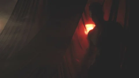 Man is dancing behind a thin cloth Stock-Footage 103231188