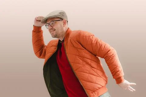 Man dancing, clean background Stock Photos