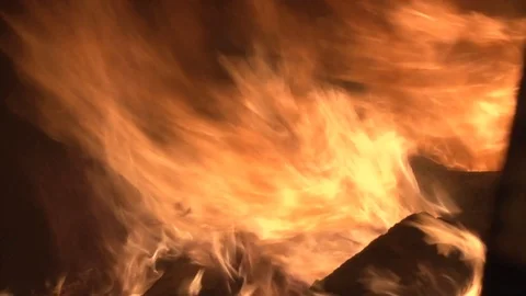 Man dancing on the fire at the flour wars, Galaxidi, Greece close up Stock Footage 87619676