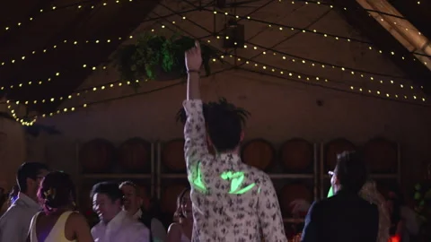 Man Dancing At Function, Pointing Up To The Ceiling 스톡 동영상 313040735