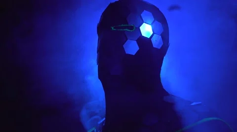 Man dancing with laser 4k Stock Footage 65490452