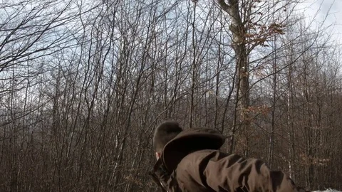 Man dancing in the mountains in spring season Video stock 82656433