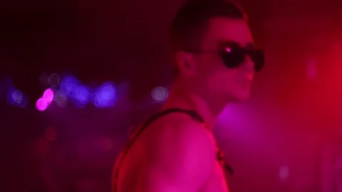 Man dancing in night club Stock Footage 76200499