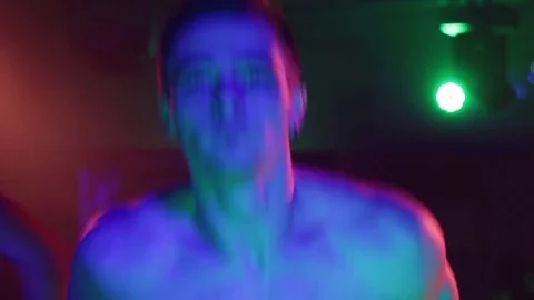 Man dancing in night club Stock Footage 76200513