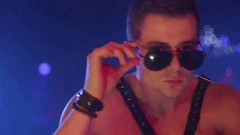 Man dancing in night club Stock Footage 76200519