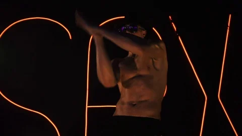 Man is dancing in night club Stock Footage 99102006