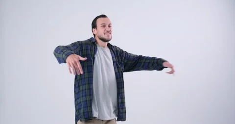 Man dancing over white background Stock Footage 143945071