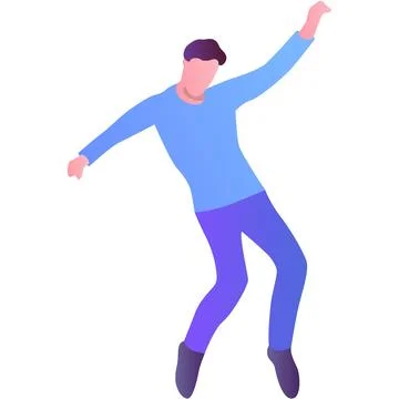 Man dancing party vector happy music people Stock Illustration