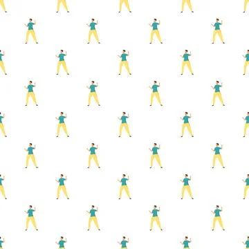 Man dancing repeating pattern celebrating party event Stock Illustration