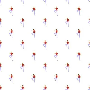 Man dancing repeating seamless patterned background Stockillustratie