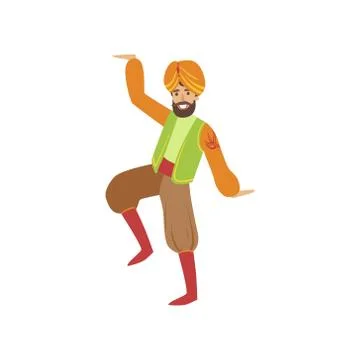 Man Dancing In Sikh Costume Illustrazione stock