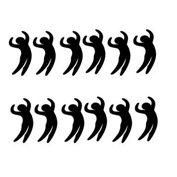 MAN DANCING silhouette Stock Illustration