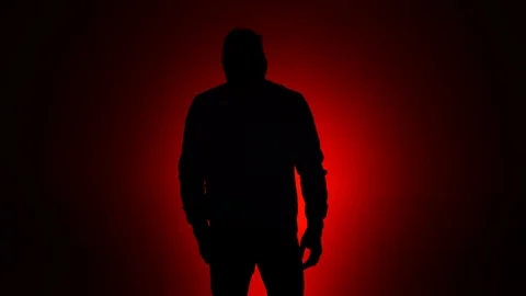 Man dancing silhouette red background 1 Stock Footage 90793445