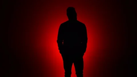 Man dancing silhouette red background slomo 1 Stock Footage 90793834