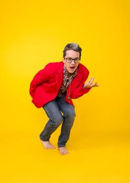 Man dancing on studio Foto stock