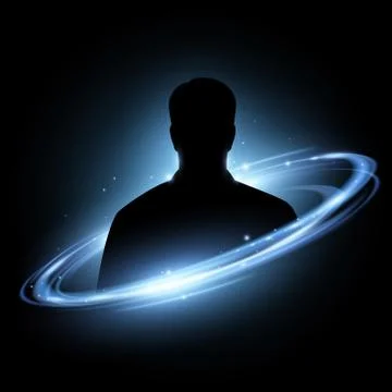Man dark silhouette with light effect Stock Illustration