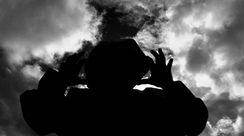 Man of Darkness Attacks Stock Footage 43064894