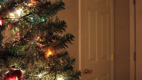 Man decorating Christmas tree Stock Footage 71231279