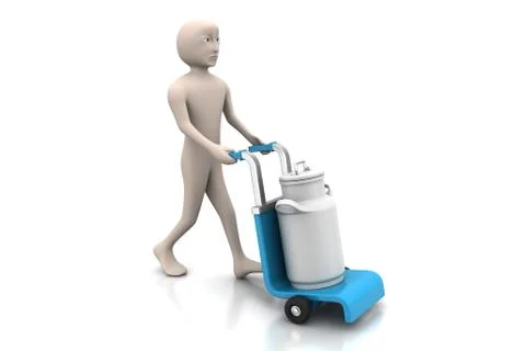 Man delivering can container for milk Free Stock Illustration