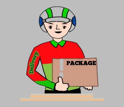 A man delivery package Stock Illustration