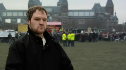 Man at a Demonstration Vidéo 306312
