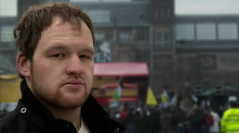 Man at a Demonstration Stock-Footage 306315