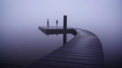 A man in the dense fog Stock Footage 157206295