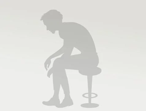 Man with depression Stock Illustration