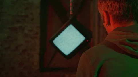 A man in a depression under the influence of various drugs. Stock Footage 83087545