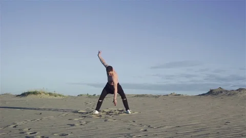 Man in desert Video stock 77454837