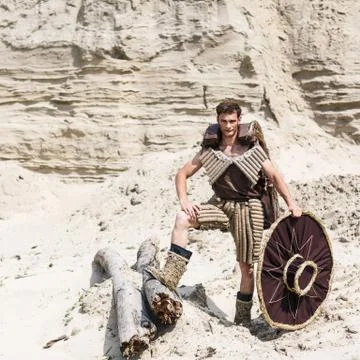 Man in desert Stock Photos