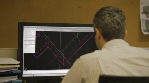 Man designing blueprint 스톡 동영상 73191265